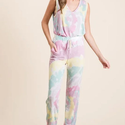BiBi Tie Dye French Terry Casual Pants - Image 14