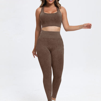 Scoop Neck Wide Strap Top and Pants Active Set - Image 12