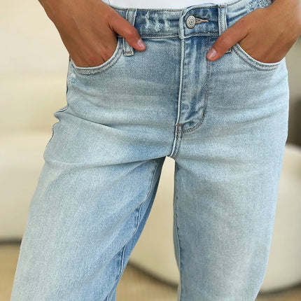 Judy Blue Full Size High Waist Distressed Straight Jeans - Image 7