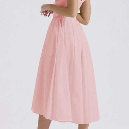 Ruched V-Neck Sleeveless Dress with Pockets - Image 25