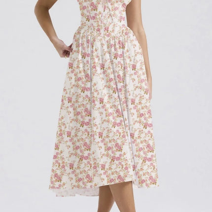 Floral V-Neck Sleeveless Midi Dress with Pockets - Image 6