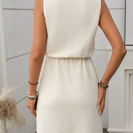 Waffle-Knit Drawstring Mini Tank Dress - Image 5