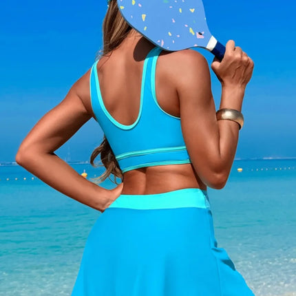 Scoop Neck Top and Skort Swim Set - Image 26