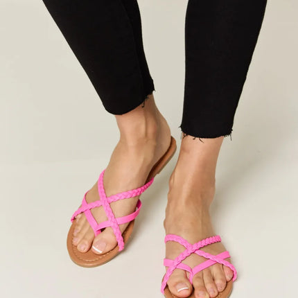 WILD DIVA Crisscross PU Leather Open Toe Sandals - Image 3