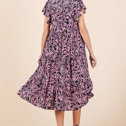 Mittoshop Abstract Print Ruffle Tier Midi Dress - Image 5