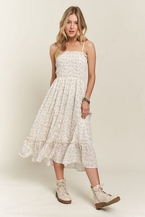 ADORA Smocked Floral Ruffled Hem Cami Dress - Image 7
