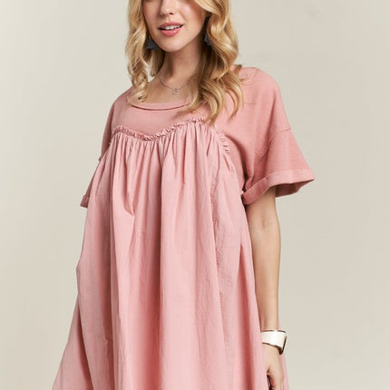 ADORA Round Neck Half Sleeve Babydoll Dress - Image 2