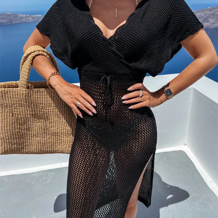 Slit Surplice Cap Sleeve Cover Up - Image 7