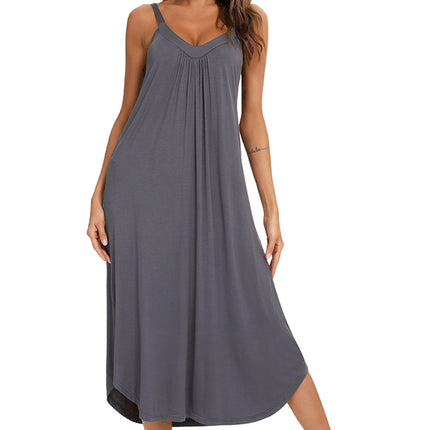 V-Neck Midi Lounge Dress - Image 4