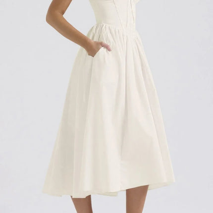 Ruched V-Neck Sleeveless Dress with Pockets - Image 16