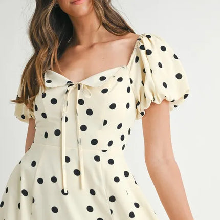MABLE Polka Dot Puff Sleeve Midi Dress - Image 10