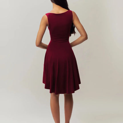 High-Low Round Neck Sleeveless Dress - Image 11