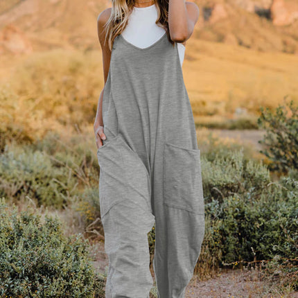 Double Take Full Size V-Neck Sleeveless Jumpsuit with Pockets - Image 13