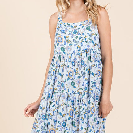 Mittoshop Flower Print Tiered Sleeveless Empire Maxi Dress - Image 6