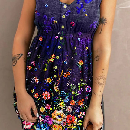 Double Take Scoop Neck Buttoned Sleeveless Magic Dress with Pockets - Image 19