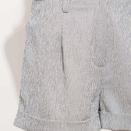 And The Why Pin Striped High Waist Rolled Shorts - Image 5