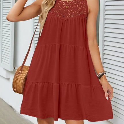 Ruffled Hem Lace Sleeveless Dress - Image 18