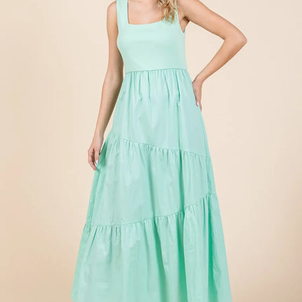 Mittoshop Mix Media Square Neck Maxi Dress - Image 1