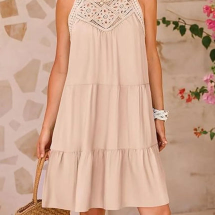 Ruffled Hem Lace Sleeveless Dress - Image 8