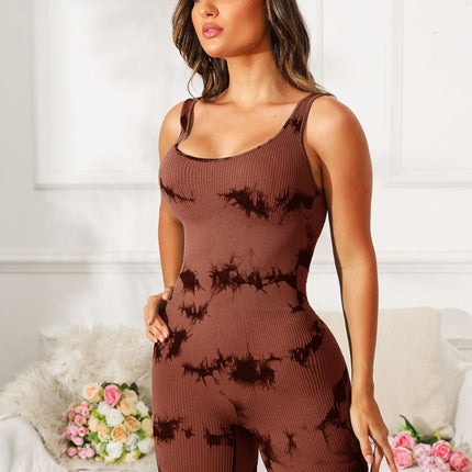 Tie-Dye Wide Strap Active Romper - Image 8