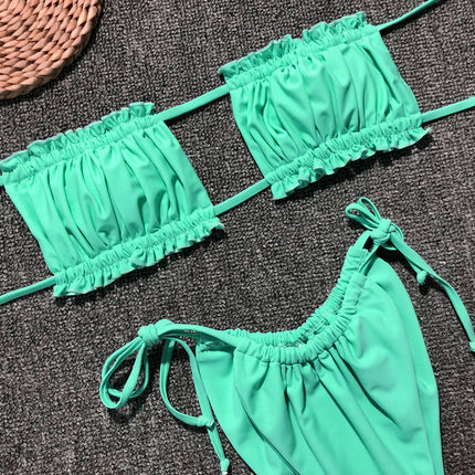Frill Trim Ruched Bikini Set - Image 27
