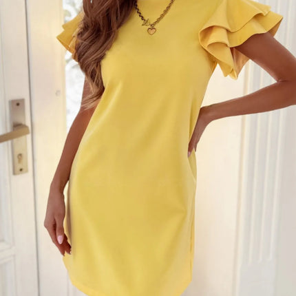 Ruffled Layered Short Sleeve Mini Dress - Image 8