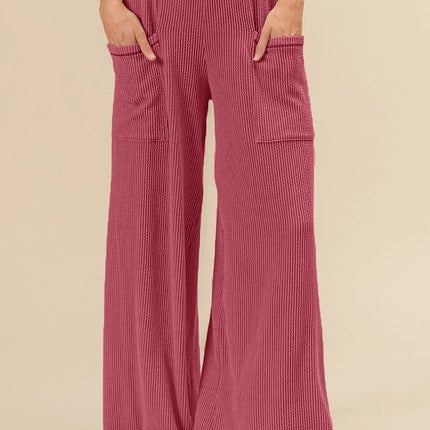 BiBi 2tone Cord Rib Waist Band Side Pocket Pants - Image 1