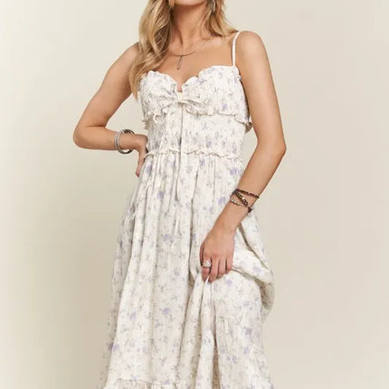 ADORA Smocked Floral Sweetheart Neck Cami Dress - Image 6