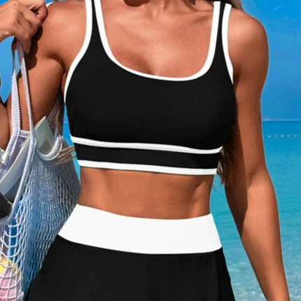 Scoop Neck Top and Skort Swim Set - Image 18