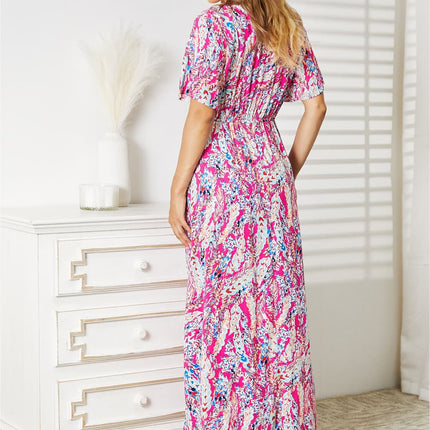 Double Take Multicolored V-Neck Maxi Dress - Image 3