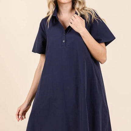 Mittoshop Poplin Collar Pleated Back Mini Dress - Image 2