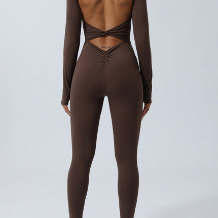 Twisted Backless Long Sleeve Jumpsuit - Image 7
