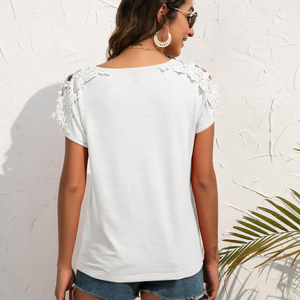 Ivy Lane Spliced Lace Cold-Shoulder Blouse - Image 9