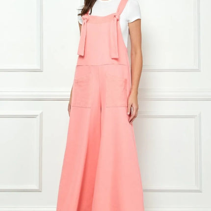 Veveret Wide Strap French Terry Overalls - Image 1