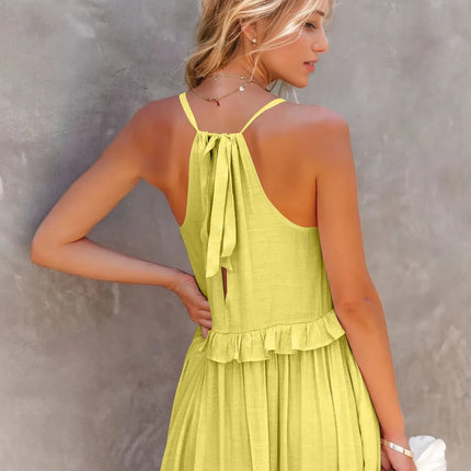Ruffled Sleeveless Tiered Maxi Dress with Pockets - Image 7
