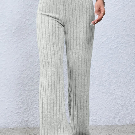 Basic Bae Full Size Ribbed High Waist Flare Pants - Image 22