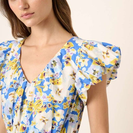 Mittoshop Floral V-Neck Cap Sleeve Mini Dress - Image 3