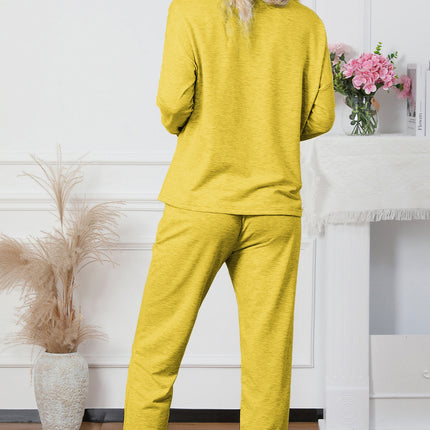 Round Neck Top and Drawstring Pants Lounge Set - Image 15