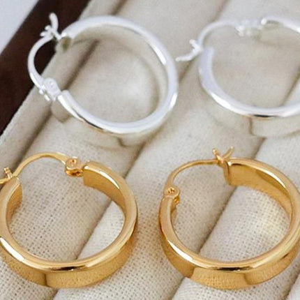 Gold-Plated Brass Huggie Earrings - Image 1