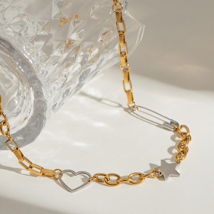 Stainless Steel Star Heart Necklace - Image 4