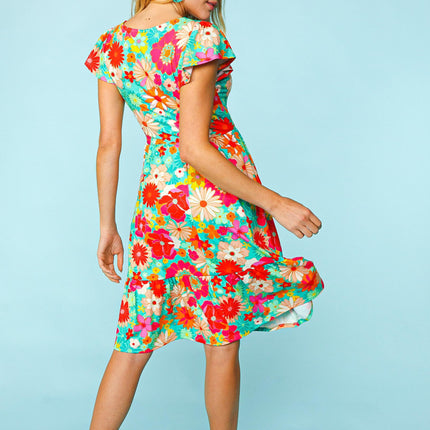 Haptics Floral Square Neck Short Sleeve Dress - Image 2