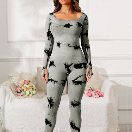 Scoop Neck Long Sleeve Active Jumpsuit - Image 16