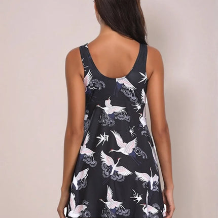 Full Size Printed Slit Plunge One-Piece Swimwear Plus Size - Image 2