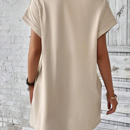 Round Neck Short Sleeve Mini Dress - Image 7