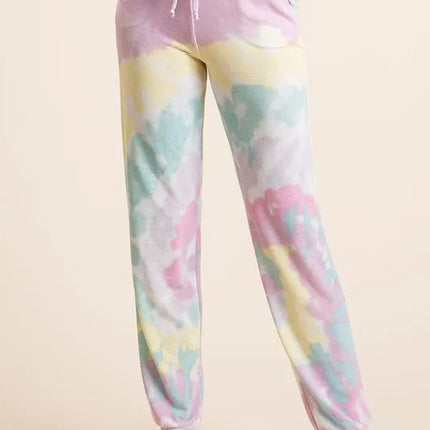 BiBi Tie Dye French Terry Casual Pants - Image 4