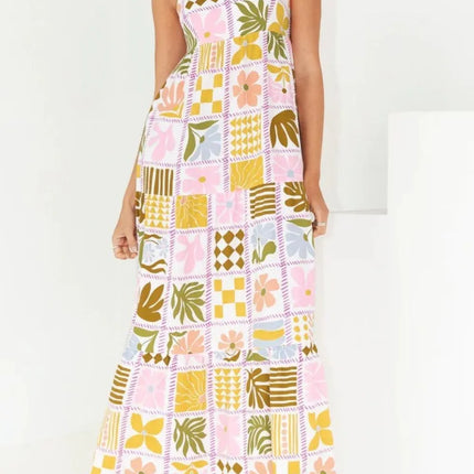 Cutout Back Printed Square Neck Maxi Cami Dress - Image 13