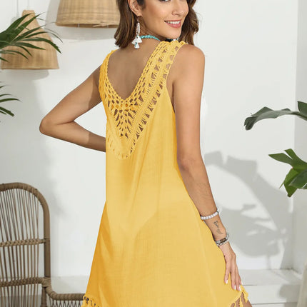 Tassel Scoop Neck Wide Strap Cover-Up - Image 12