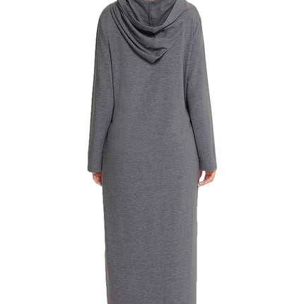 Zip Front Hooded Night Dress with Pockets - Image 10