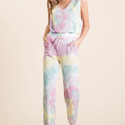 BiBi Tie Dye French Terry Casual Pants - Image 8