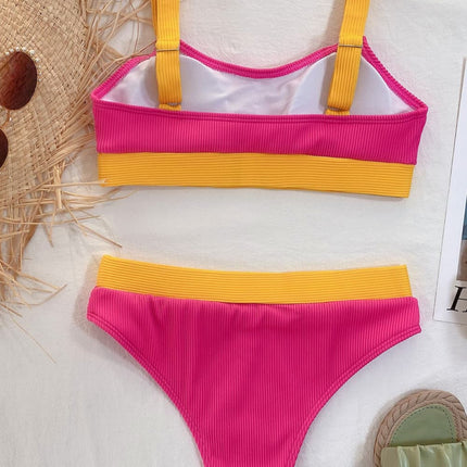 Color Block Scoop Neck Bikini Set - Image 3